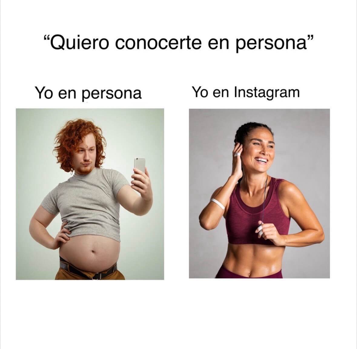 yo en persona yo en Instagram tiktok trend