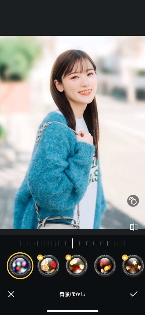 Camera360で背景をぼかす