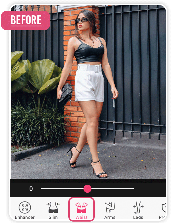 Edite a cintura com o YouCam Makeup