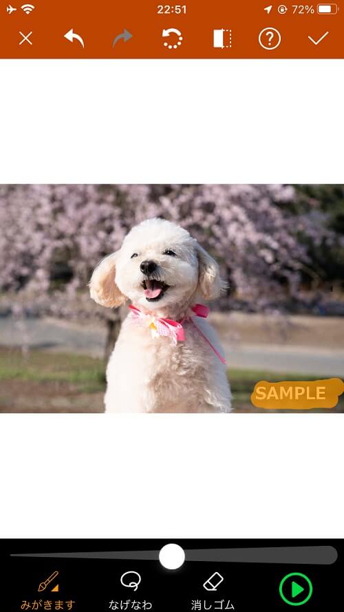 写真消しゴムで透かしを消す