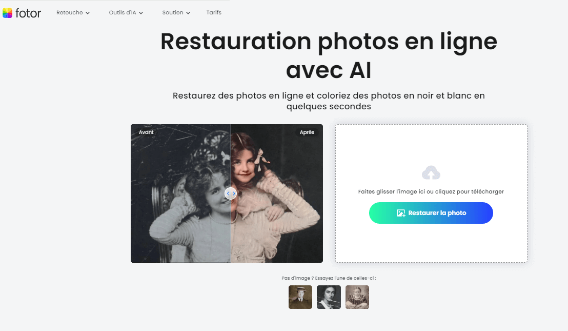 Fotor : restauration photo en ligne