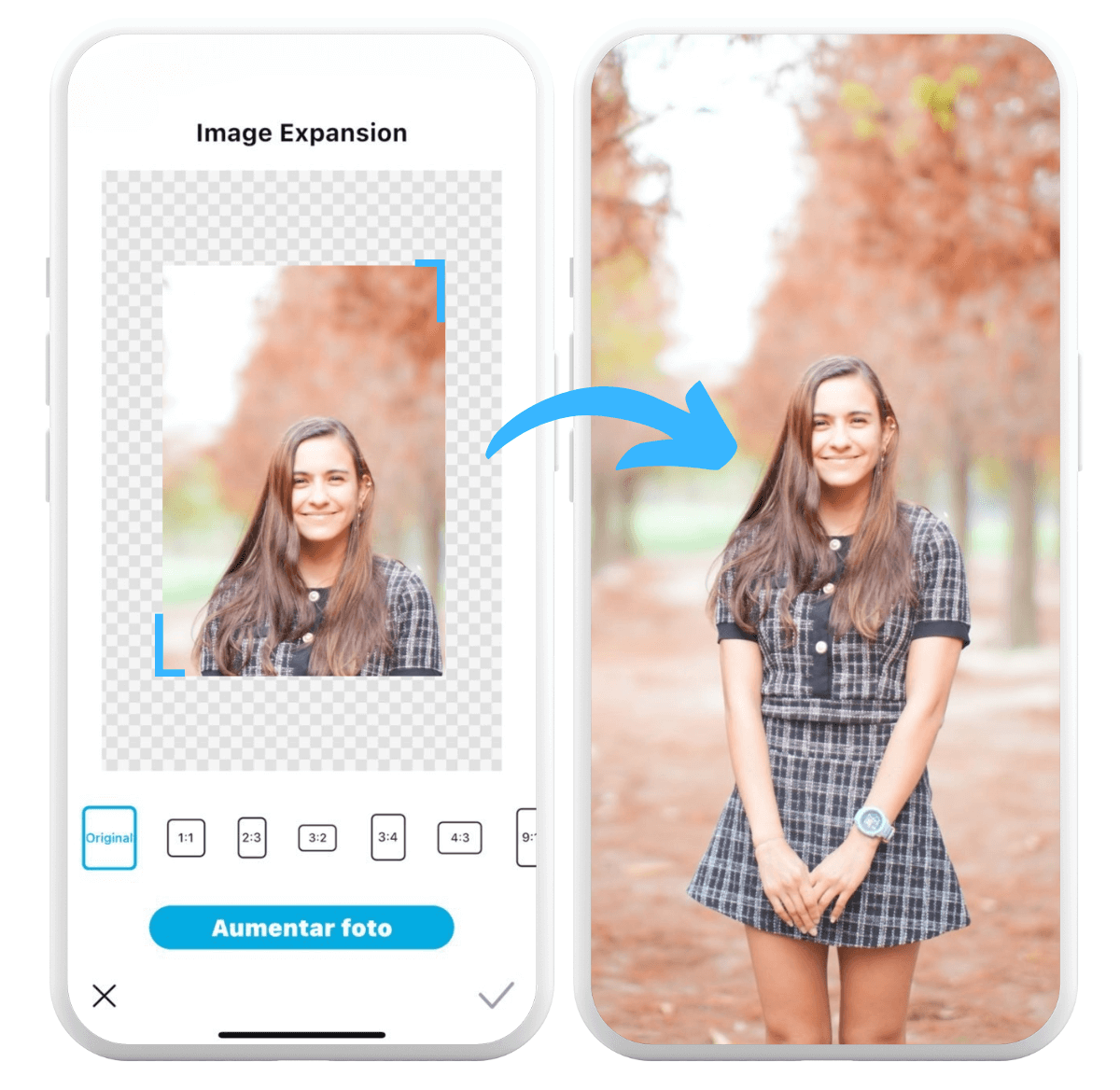 filtro para expandir fotos con IA