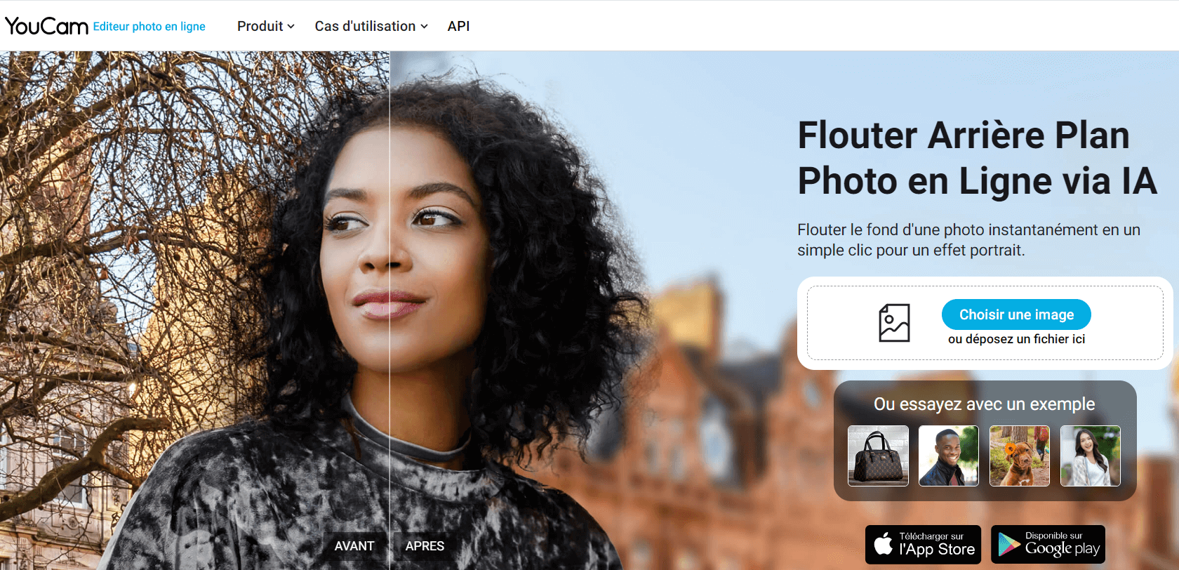 Flouter arrière-plan photo en ligne avec YouCam