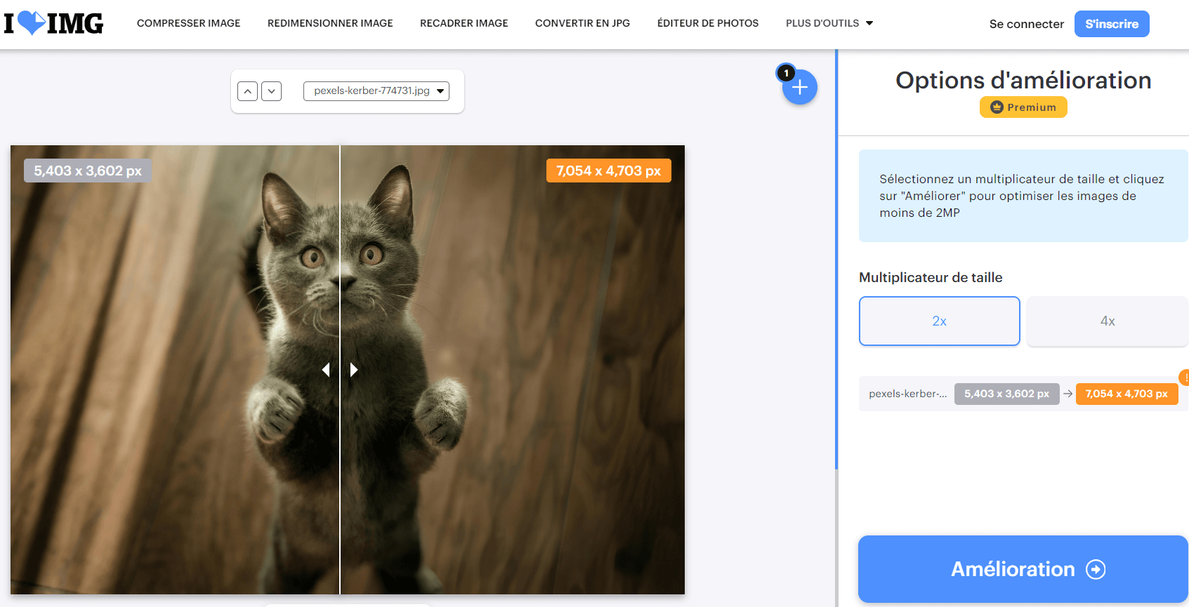 IloveIMG : améliorateur d'image IA : photo enhancer