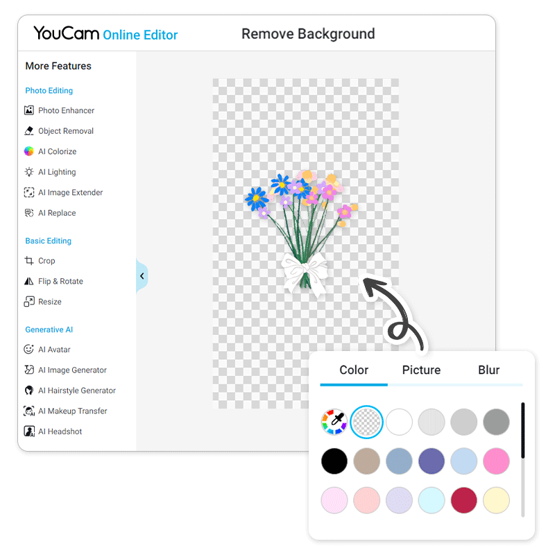 Flower Language Wallpaper mit YouCam Online Editor gestalten