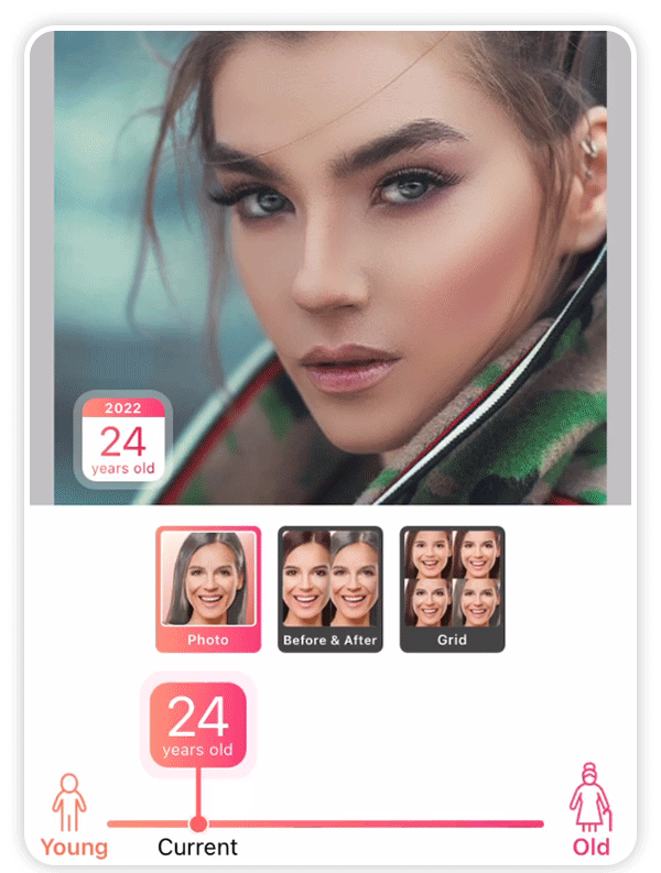 app para verificar as suas versões jovem e velha