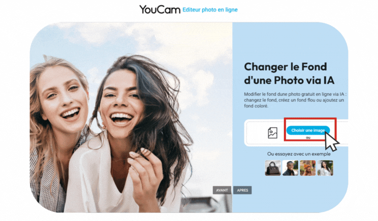 Modifier le fond d'une photo en ligne avec Youcam Editeur Photo en ligne