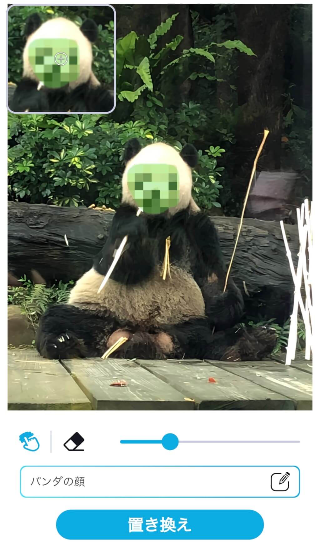 モザイクを消す様子