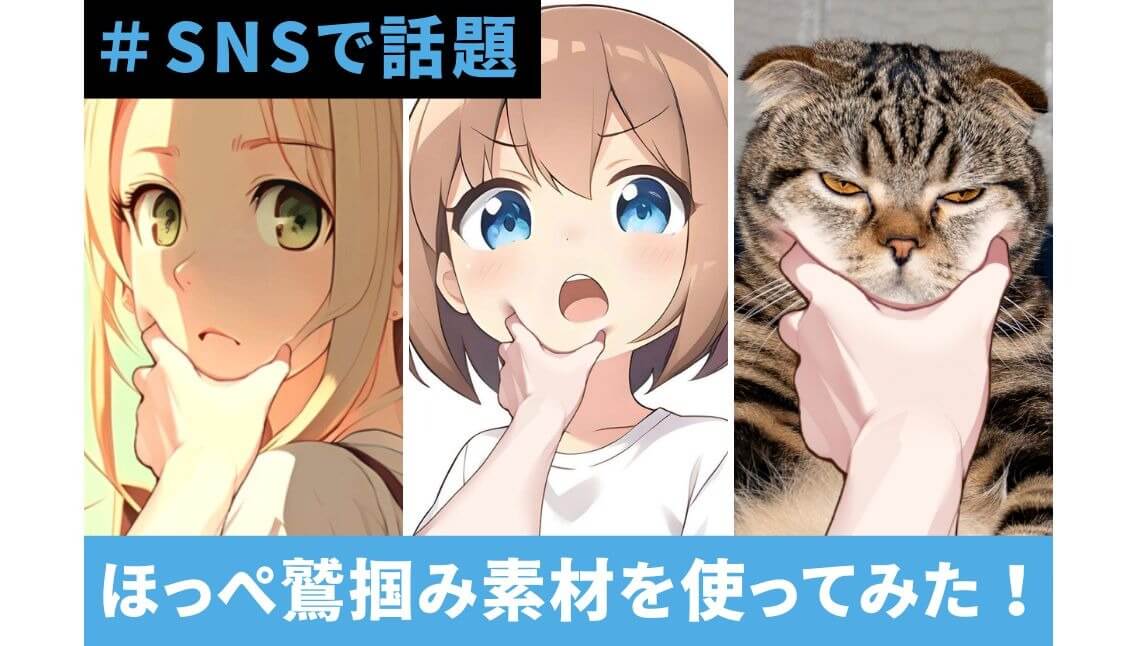 【Xで話題】ほっぺ鷲掴み素材を使ってみた！画像を加工するコツも紹介【2024年最新版】