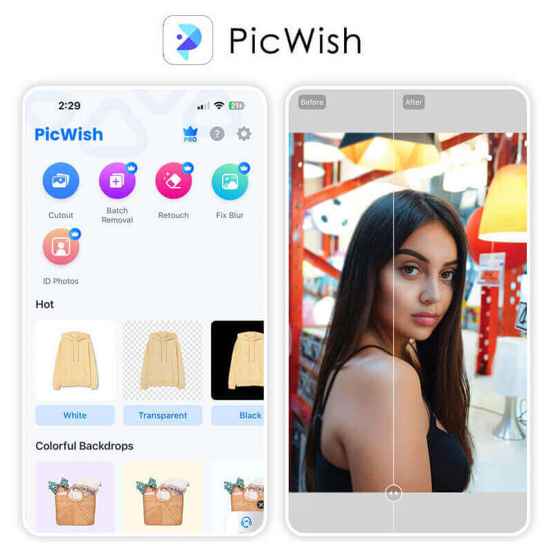 PicWish : Meilleure application de dépixellisation pour améliorer les photos de portrait