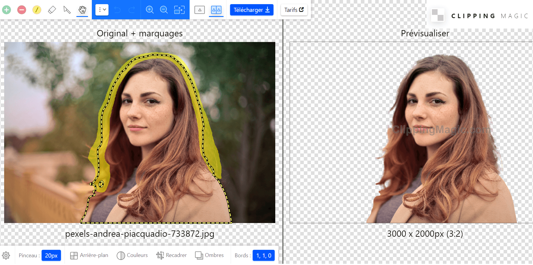 ClippingMagic ; pour découper une photo en ligne