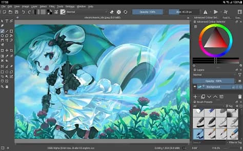 『Krita』の操作画面