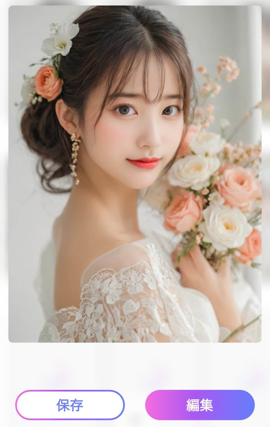 ウエディングドレスに合成した様子