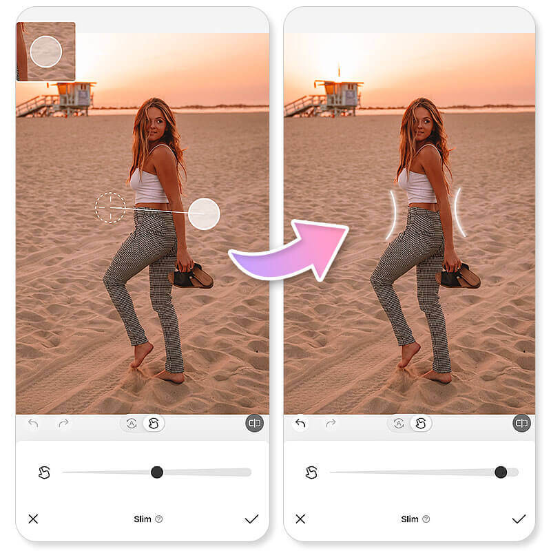 Application retouche corps gratuit :  Beauty Plus