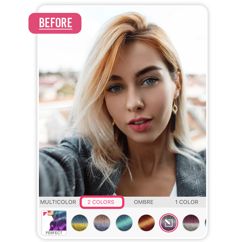 Try white hair color filters with the best hair try-on app