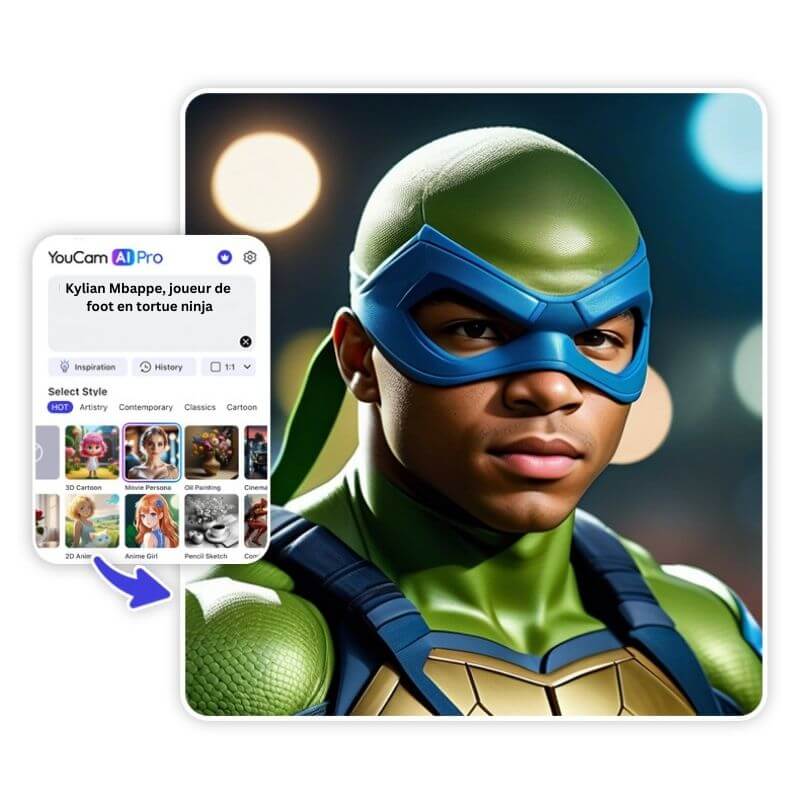 Ecris ta description pour ton meme Mbappe en tortue ninja