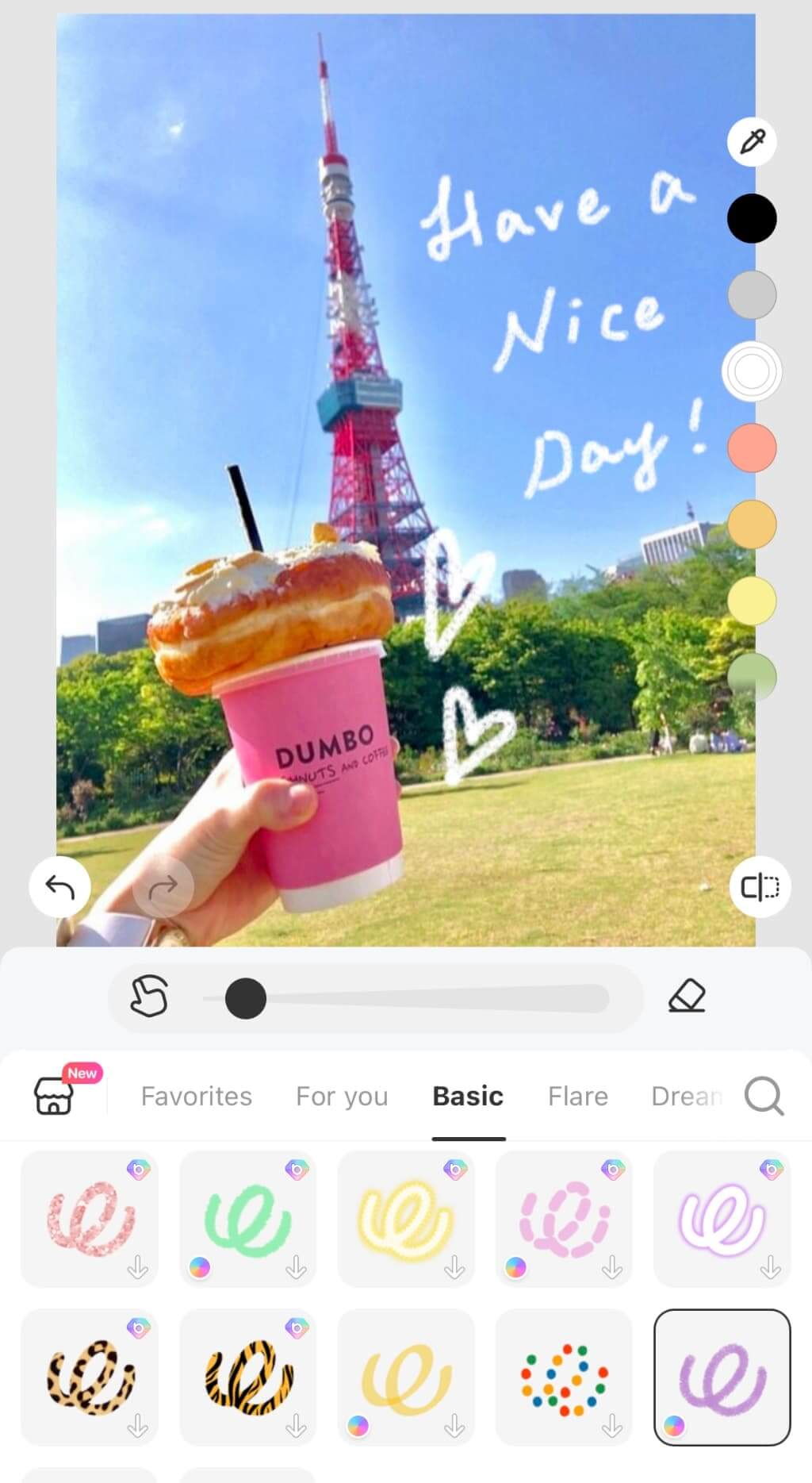 『BeautyPlus』の手書き文字