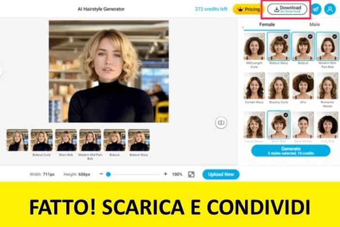 Scarica e condividi la tua prova virtuale di capelli a caschetto