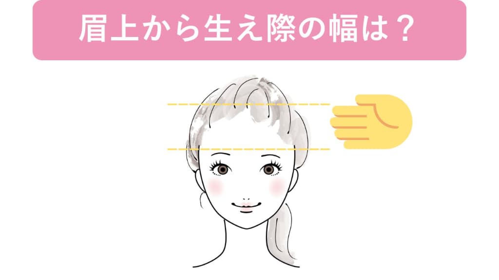 診断①眉上から生え際の幅は？