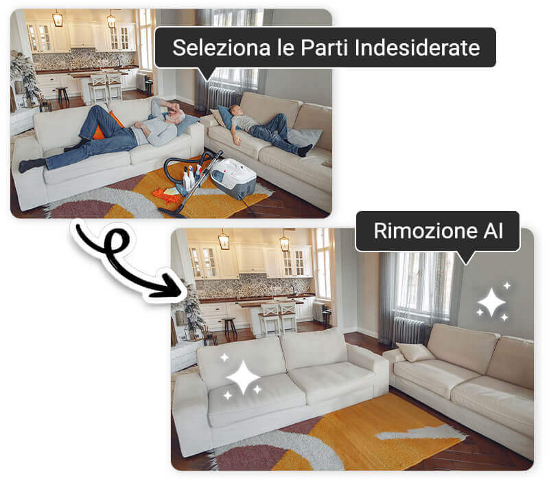 Rimuovi oggetti dalle foto