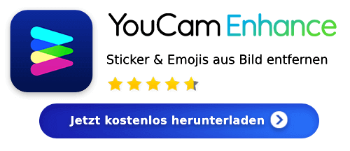 Sticker und Emojis entfernen mit YouCam Enhance