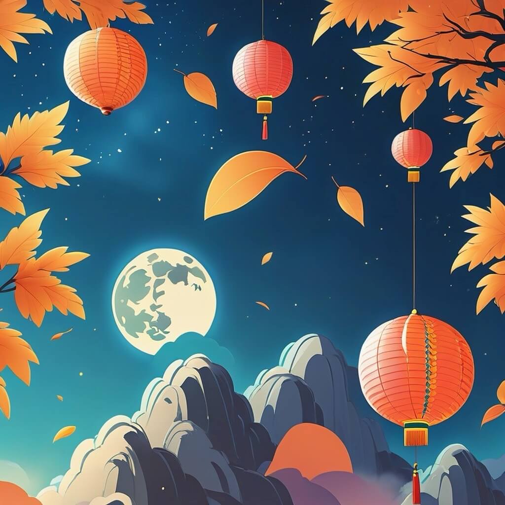 中秋節快樂圖｜立蛋插圖