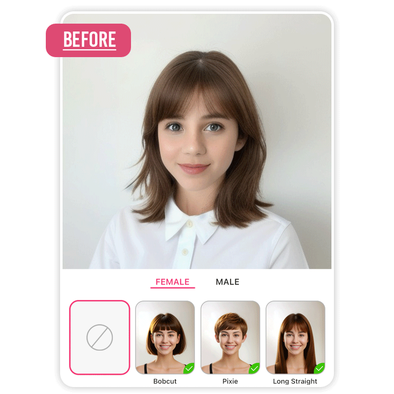 Essayer coiffure Angèle via simulateur de coiffure IA
