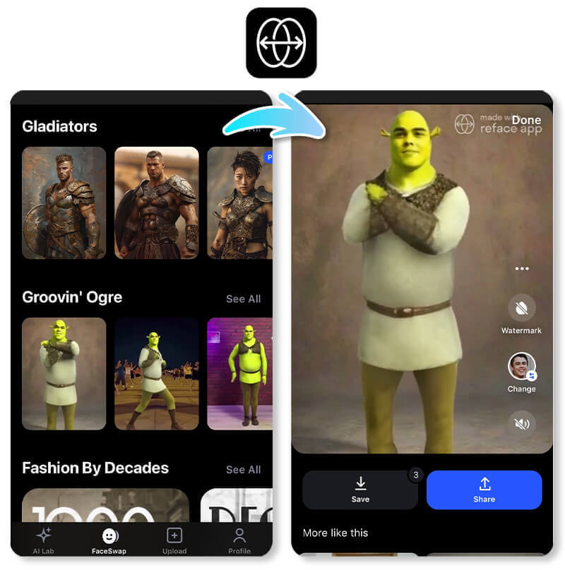 App para cambiar rostros en videos 