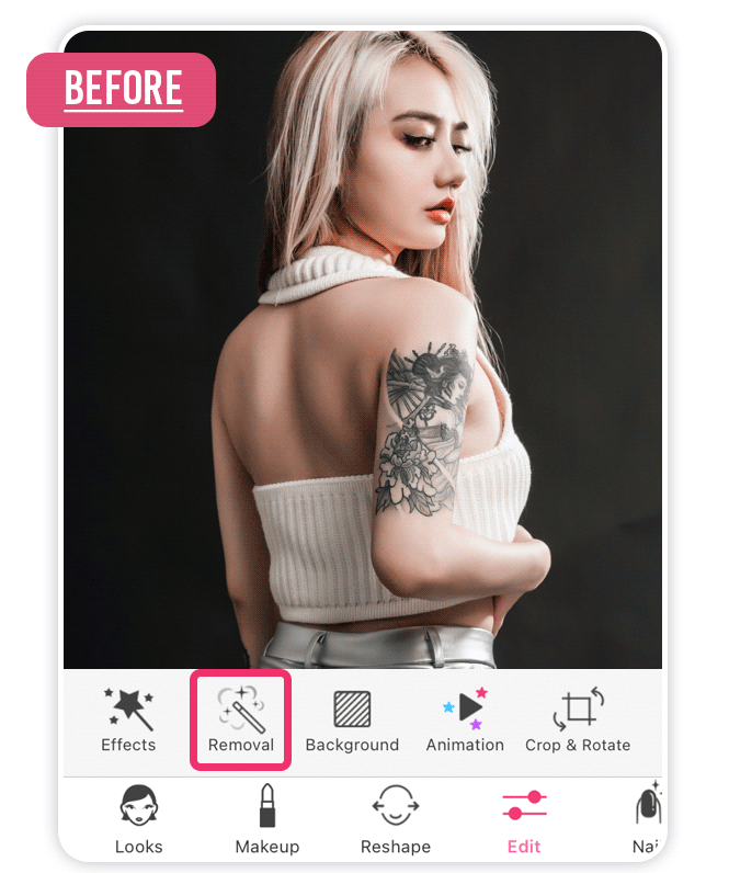 Retirer un tatouage sur photo