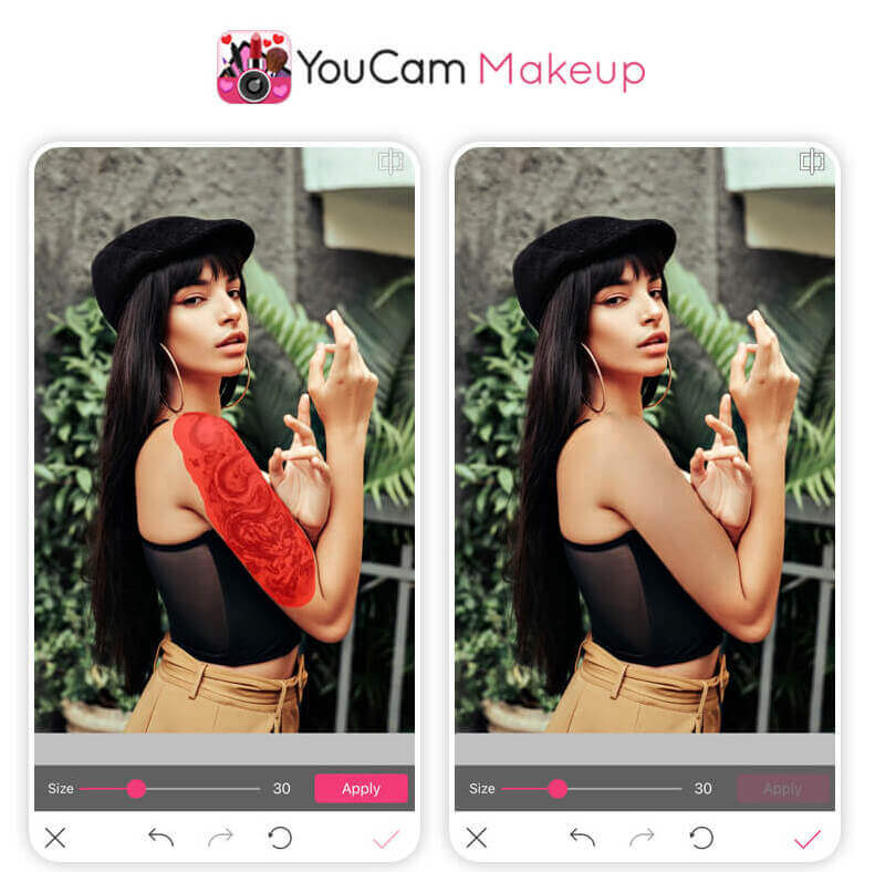Application retirer un tatouage sur photo