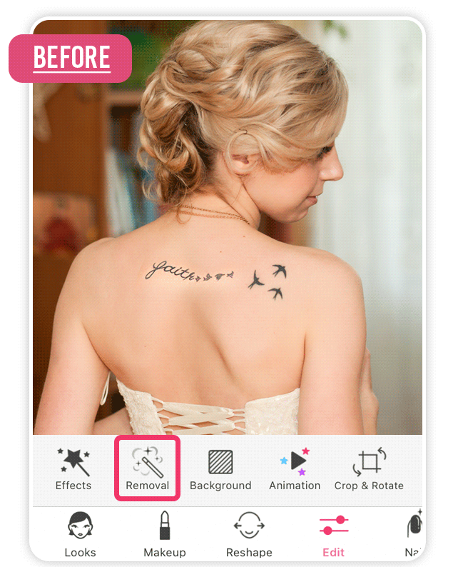 Retirer tatouage sur photo