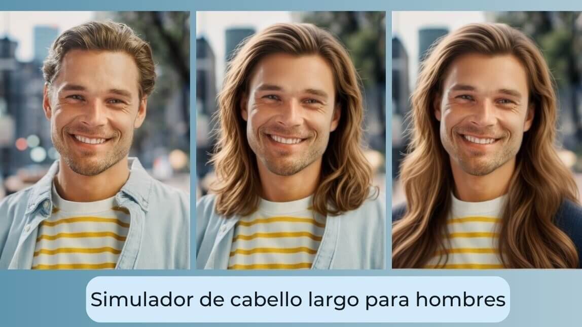 Simulador de estilos de corte de cabello largo para hombres