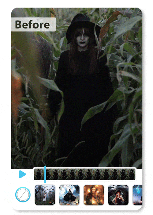 Add spooky pumpkin effects to your Halloween videos.