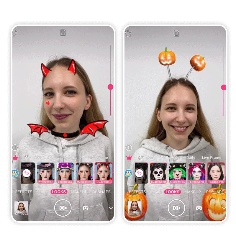 Aplique divertidos filtros faciais de Halloween às suas selfies no YouCam Makeup