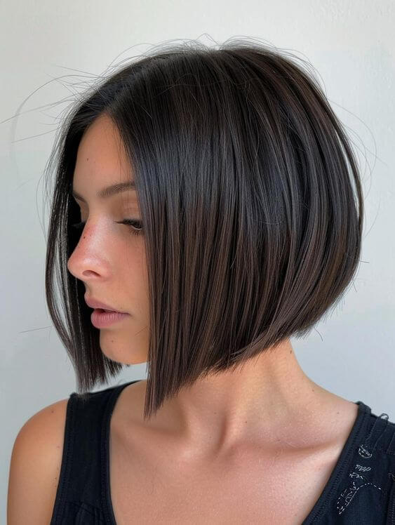 coiffure et visage rond : carré plongeant court