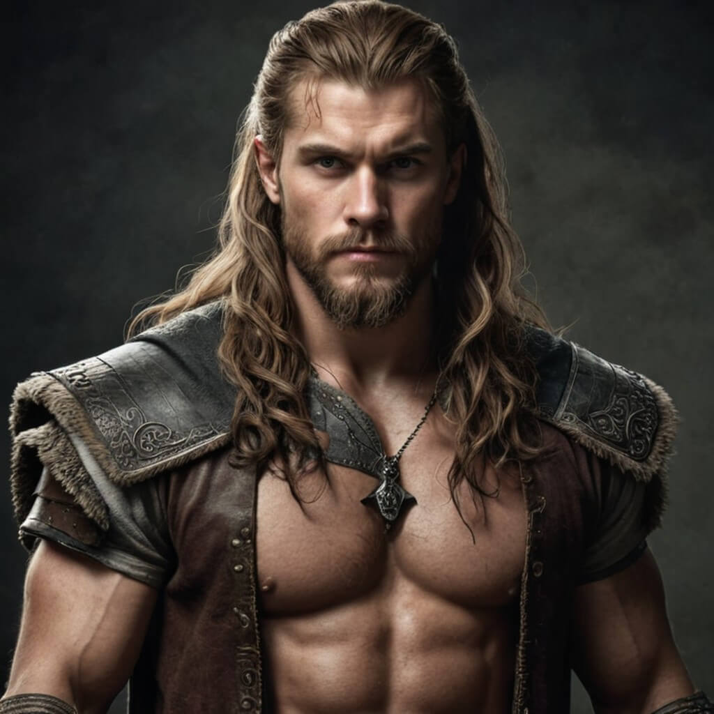 Coupe Viking cheveux ondulé long