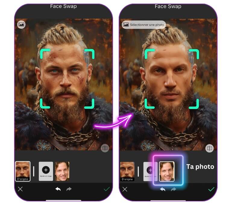 Résultat Face Swap coiffure viking de Ragnar
