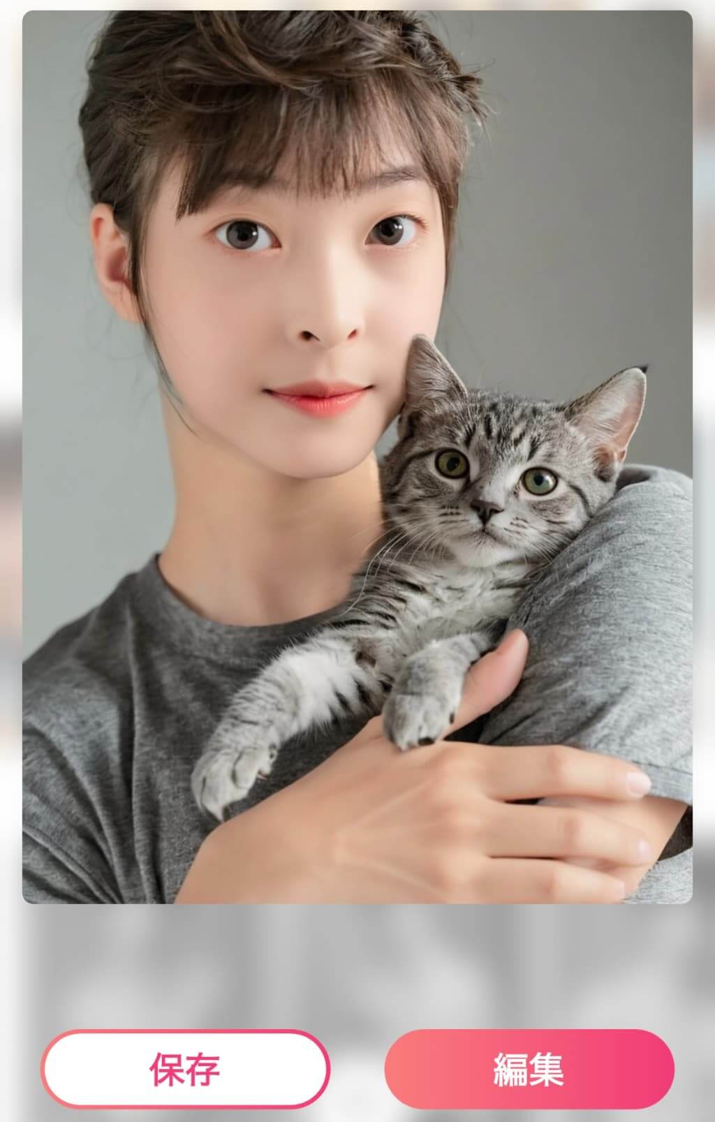 猫を抱っこした優男に変身