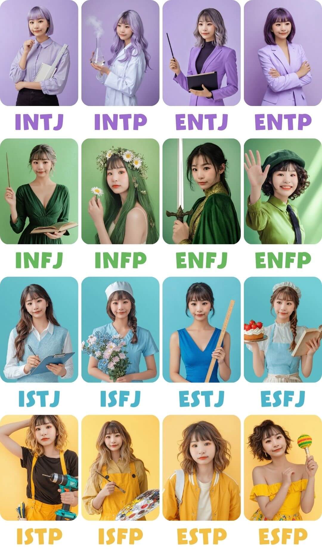 MBTI人格圖示 MBTI人格圖示