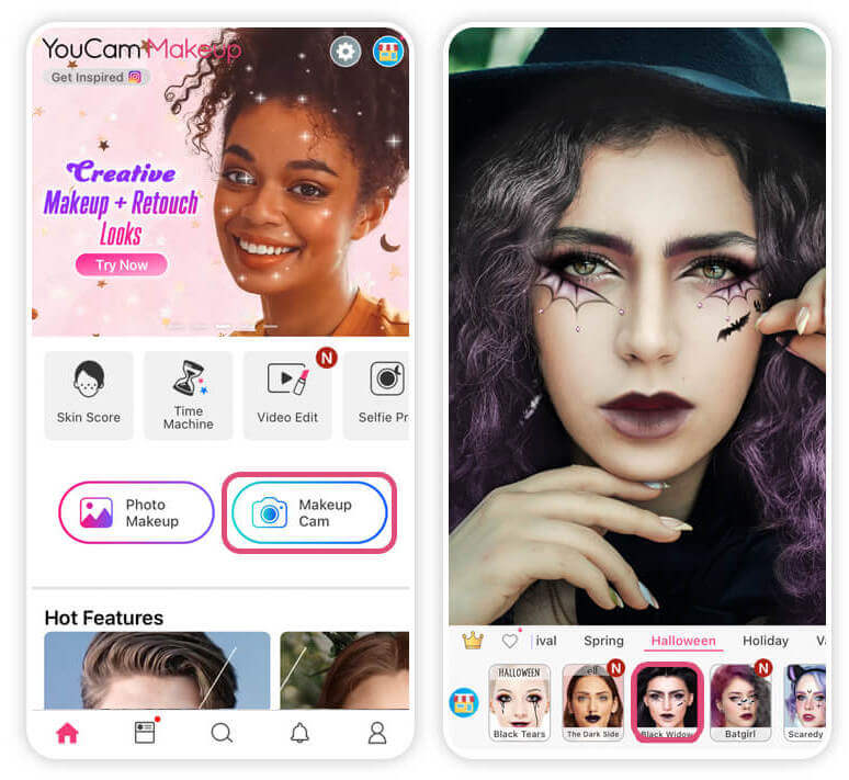 Scopri come trovare il look di Halloween 2024 con il trucco gotico di YouCam Makeup