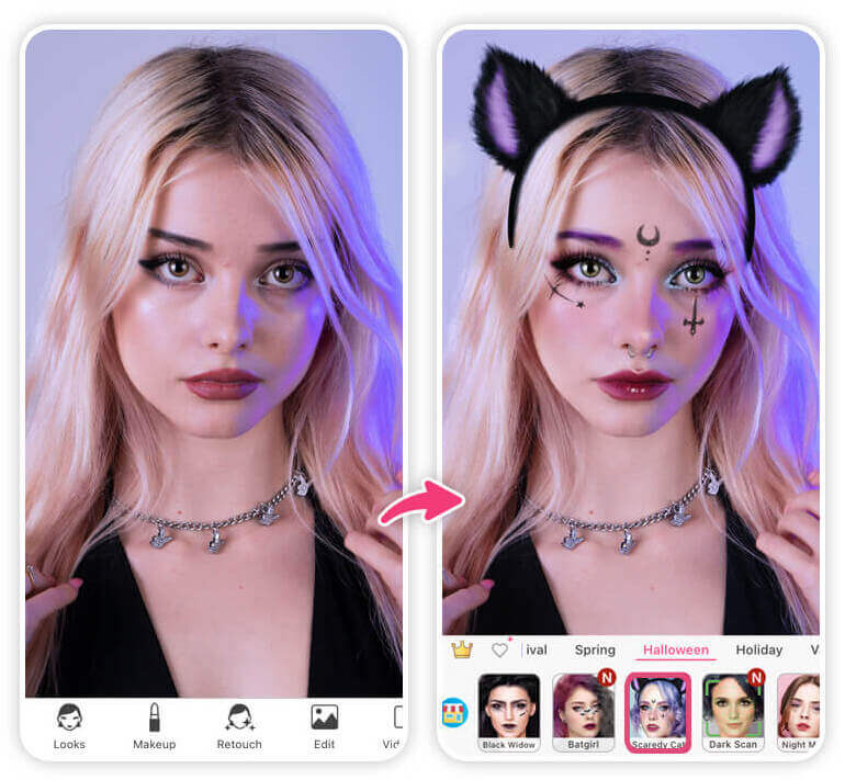 Prova Questi Filtri Foto di Trucco Halloween Donna 