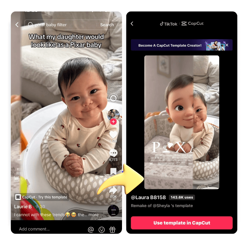 filtro bebe pixar