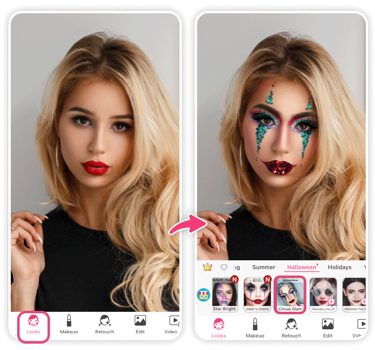 Trova il tuo trucco per Halloween 2024 con YouCam Makeup