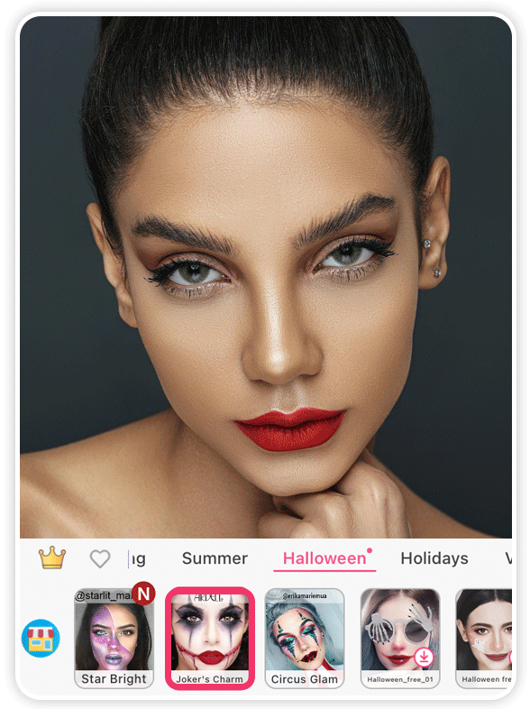 Filtro Palhaço Assustador da YouCam Makeup