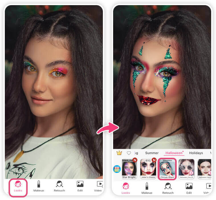 Filtro Palhaço Chamativo da YouCam Makeup