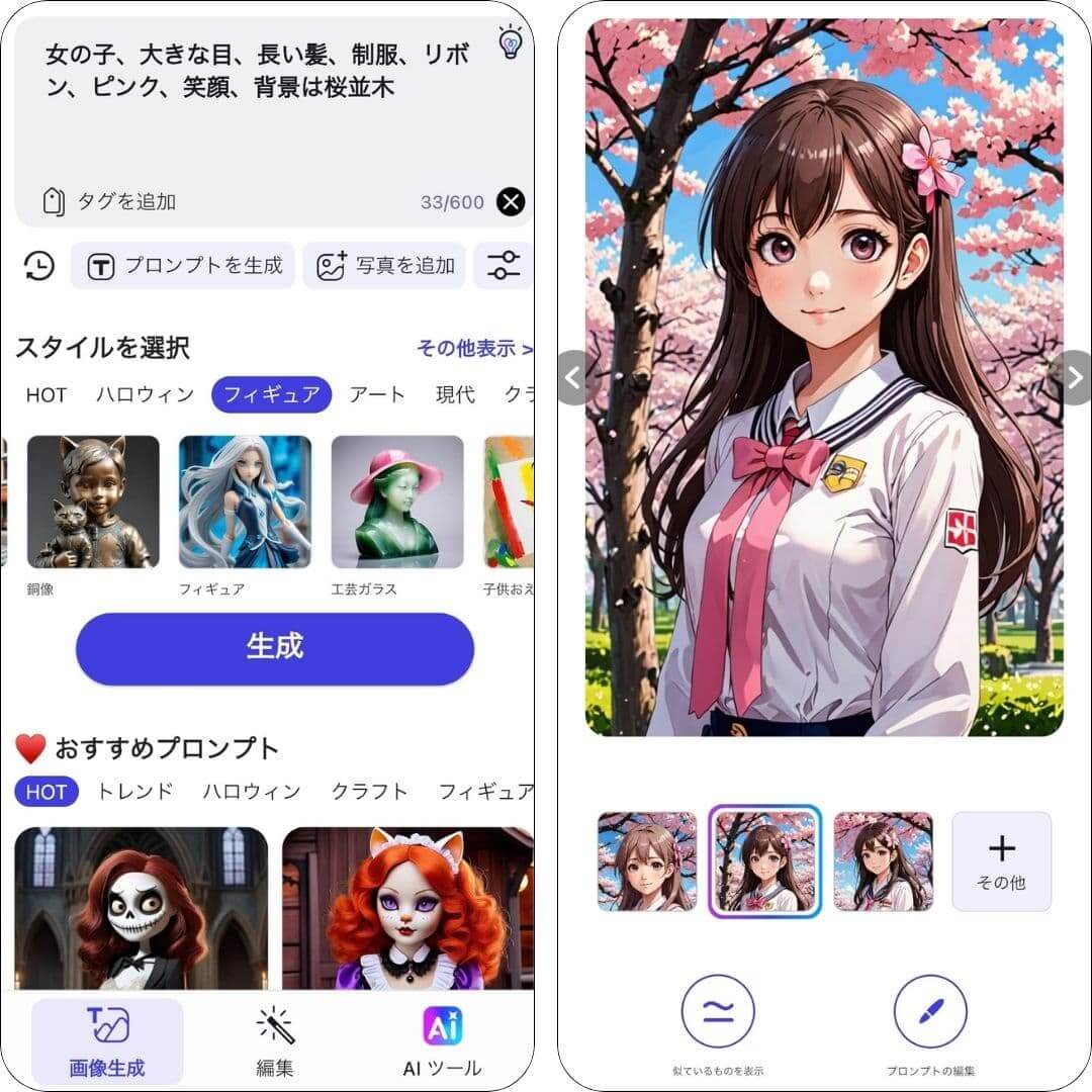 YouCam AI Proのプロンプト機能紹介画面