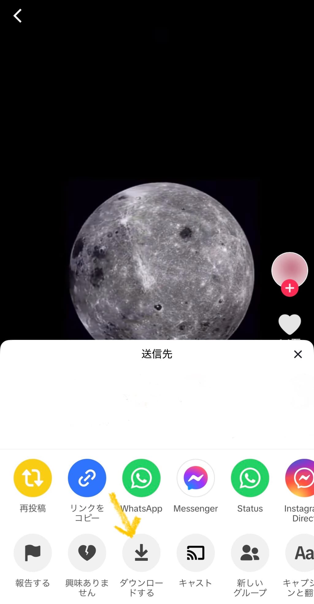 素材をダウンロードする様子