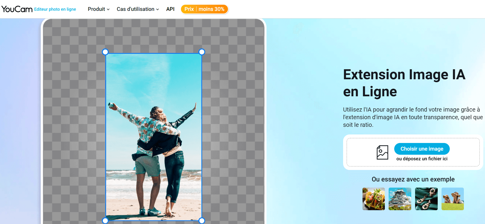 Extension image IA en ligne