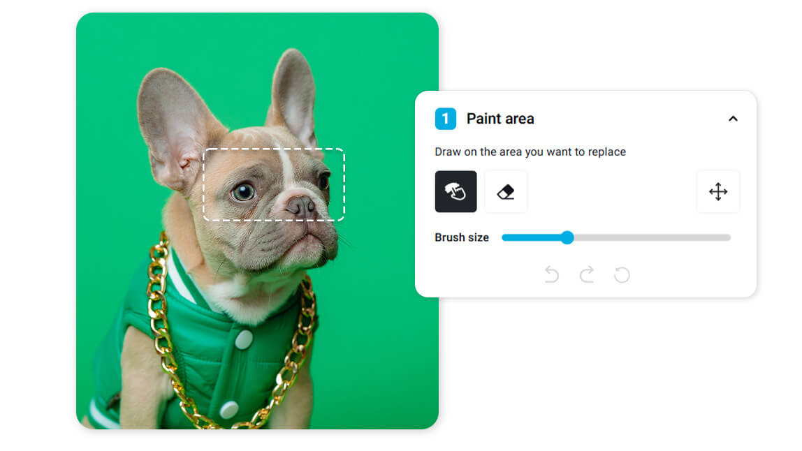 Augen von einem Hund werden in einem Bild mit dem Online Tool markiert