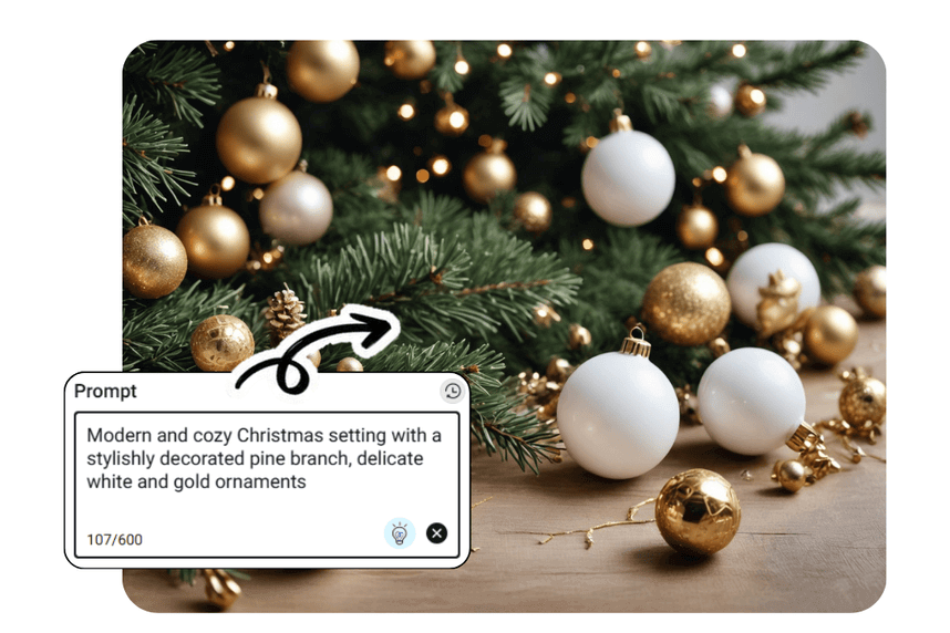 Creating christmas background images with text prompts
